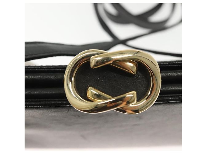 Borsa a Spalla in Pelle Nera e Oro GUCCI 005 406 0284 Auth 135176 Nero D'oro - vista 9