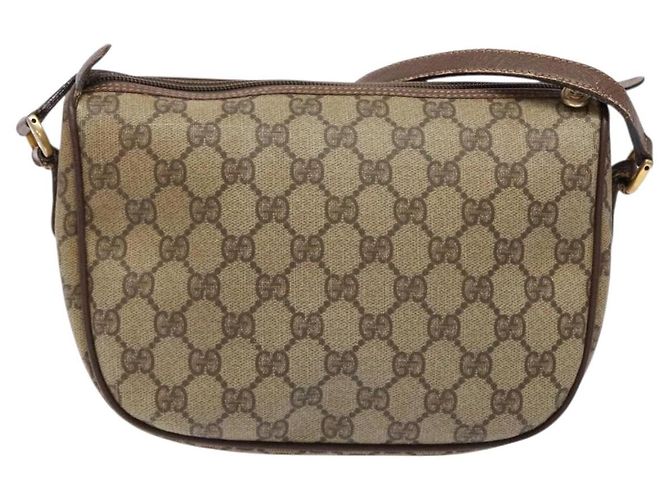 Borsa a Spalla Gucci GG Supreme Web Sherry Line PVC Beige 001 754 6177 Auth 135056 - vista 2