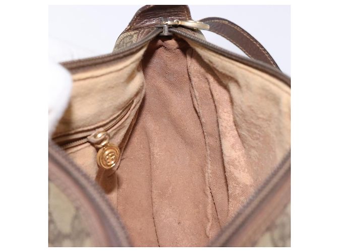 Borsa a Spalla Gucci GG Supreme Web Sherry Line PVC Beige 001 754 6177 Auth 135056 - vista 20
