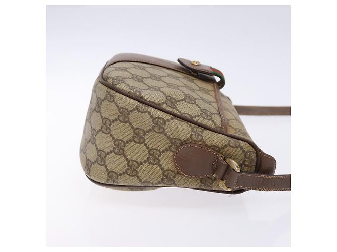 Borsa a Spalla Gucci GG Supreme Web Sherry Line PVC Beige 001 754 6177 Auth 135056 - vista 3