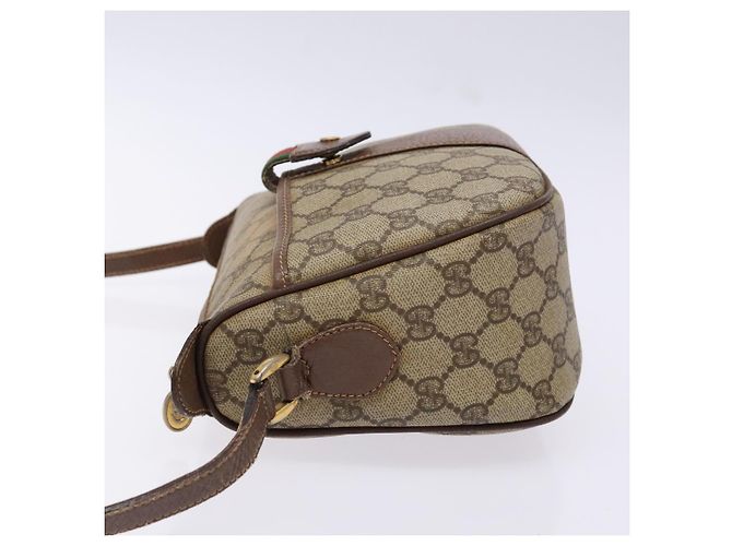 Borsa a Spalla Gucci GG Supreme Web Sherry Line PVC Beige 001 754 6177 Auth 135056 - vista 4