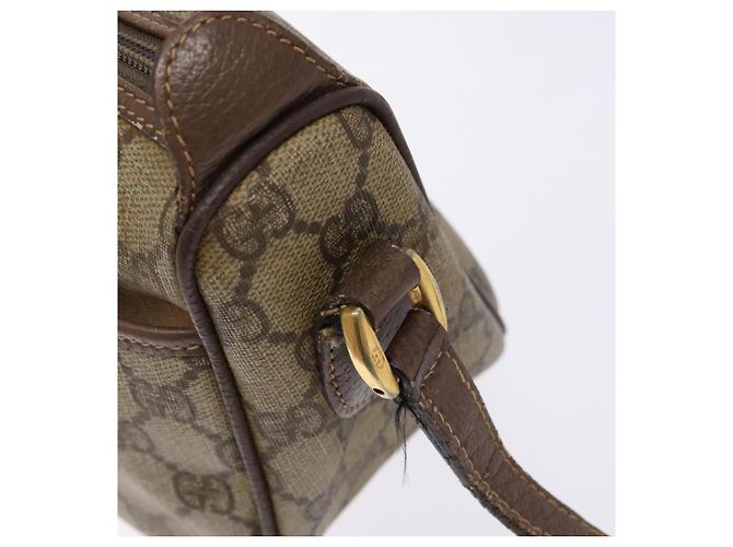 Borsa a Spalla Gucci GG Supreme Web Sherry Line PVC Beige 001 754 6177 Auth 135056 - vista 9