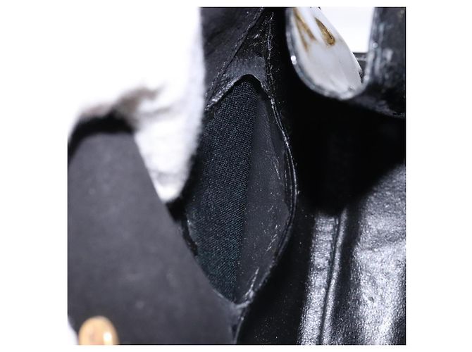 Borsa a Spalla con Catena Salvatore Ferragamo Smalto Nero Oro Auth gh509 D'oro - vista 11