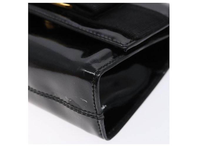 Borsa a Spalla con Catena Salvatore Ferragamo Smalto Nero Oro Auth gh509 D'oro - vista 15