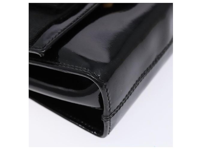 Borsa a Spalla con Catena Salvatore Ferragamo Smalto Nero Oro Auth gh509 D'oro - vista 16