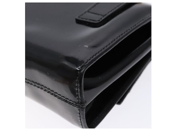 Borsa a Spalla con Catena Salvatore Ferragamo Smalto Nero Oro Auth gh509 D'oro - vista 17