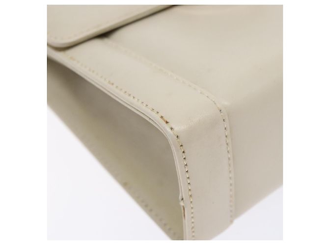 Borsa a Spalla Gancini in Pelle Bianca e Oro Salvatore Ferragamo Auth gh505 Bianco D'oro - vista 14