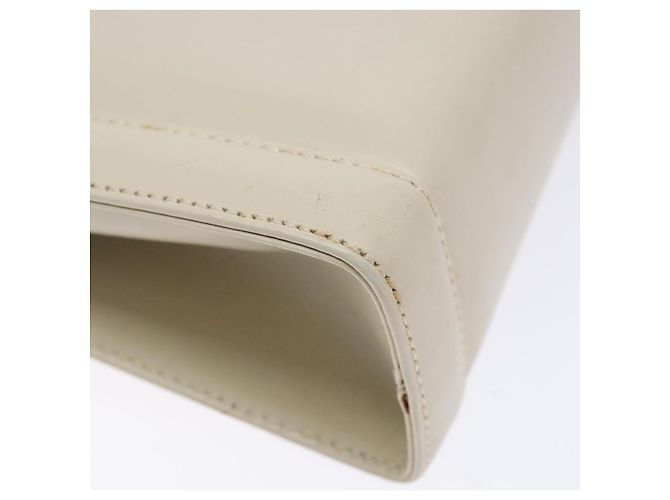 Borsa a Spalla Gancini in Pelle Bianca e Oro Salvatore Ferragamo Auth gh505 Bianco D'oro - vista 16