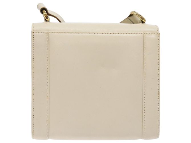 Borsa a Spalla Gancini in Pelle Bianca e Oro Salvatore Ferragamo Auth gh505 Bianco D'oro - vista 2