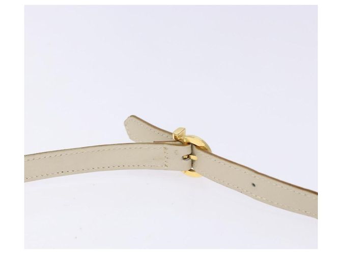 Borsa a Spalla Gancini in Pelle Bianca e Oro Salvatore Ferragamo Auth gh505 Bianco D'oro - vista 8