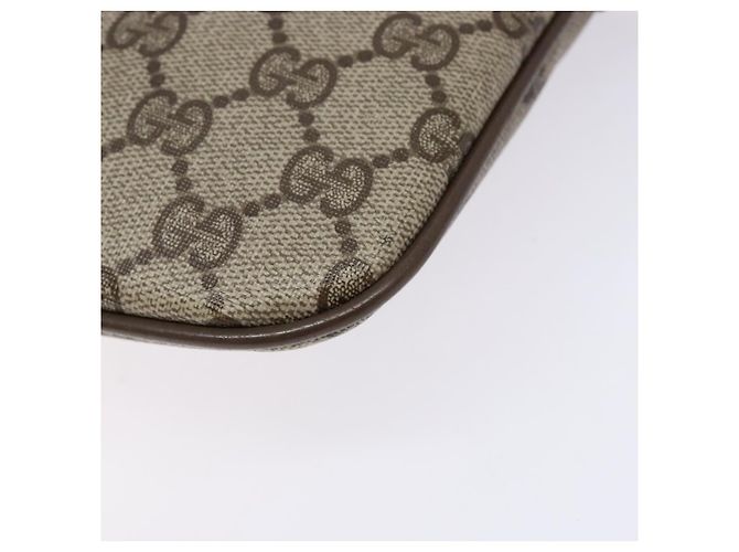 Gucci Borsa GG Supreme Web Sherry Line in PVC beige e oro 98 02 047 Auth fm4861 D'oro - vista 17