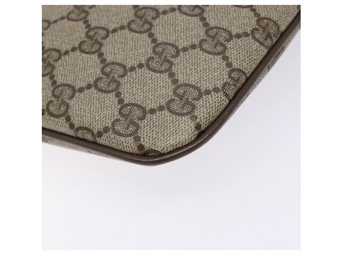 Gucci Borsa GG Supreme Web Sherry Line in PVC beige e oro 98 02 047 Auth fm4861 D'oro - vista 18