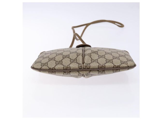 Gucci Borsa GG Supreme Web Sherry Line in PVC beige e oro 98 02 047 Auth fm4861 D'oro - vista 5