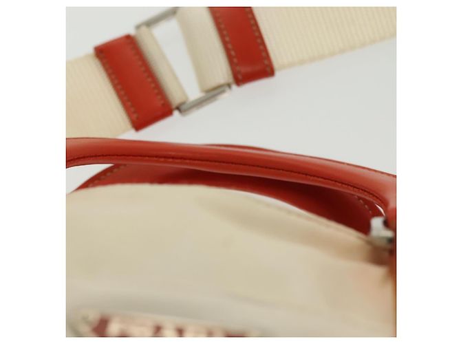 PRADA Borsa a Mano Nylon 2 vie Bianco Argento Auth ti3400 - vista 14