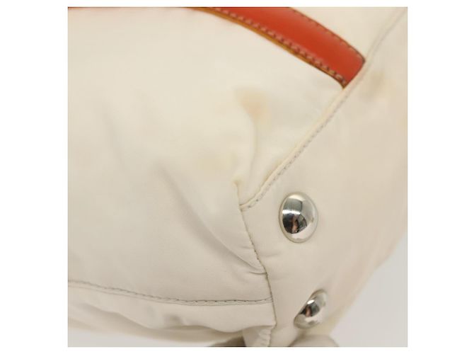 PRADA Borsa a Mano Nylon 2 vie Bianco Argento Auth ti3400 - vista 16