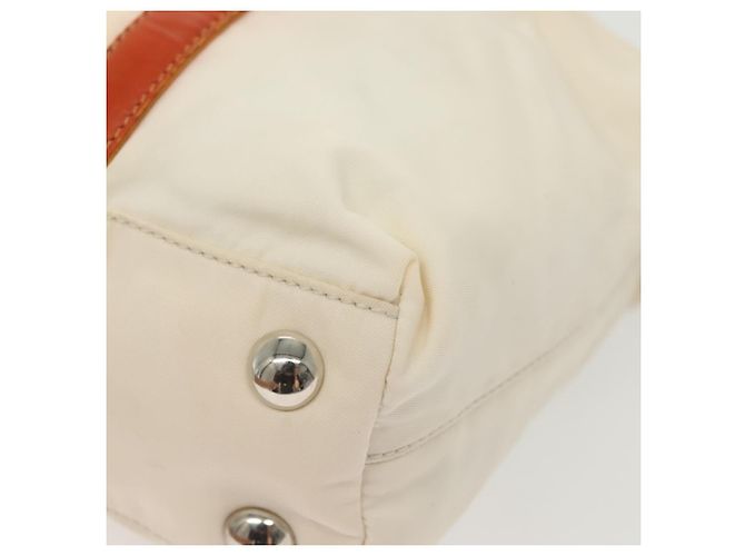 PRADA Borsa a Mano Nylon 2 vie Bianco Argento Auth ti3400 - vista 17