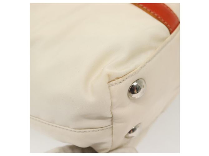 PRADA Borsa a Mano Nylon 2 vie Bianco Argento Auth ti3400 - vista 18