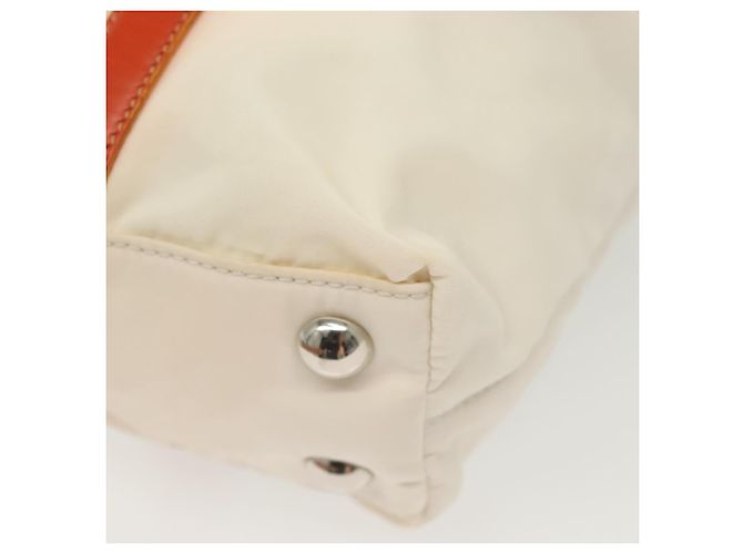 PRADA Borsa a Mano Nylon 2 vie Bianco Argento Auth ti3400 - vista 19