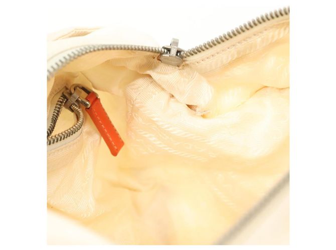 PRADA Borsa a Mano Nylon 2 vie Bianco Argento Auth ti3400 - vista 22