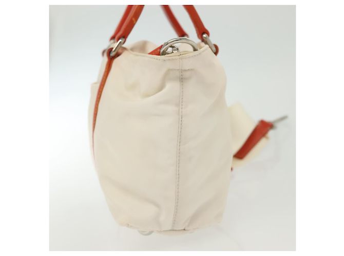 PRADA Borsa a Mano Nylon 2 vie Bianco Argento Auth ti3400 - vista 4