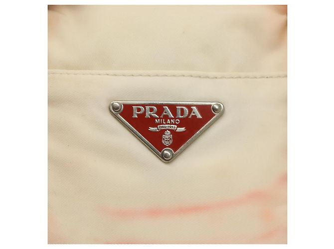 PRADA Borsa a Mano Nylon 2 vie Bianco Argento Auth ti3400 - vista 9