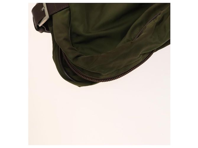 PRADA Funda para prendas de nylon caqui plata Auth bs28697 - vista 17