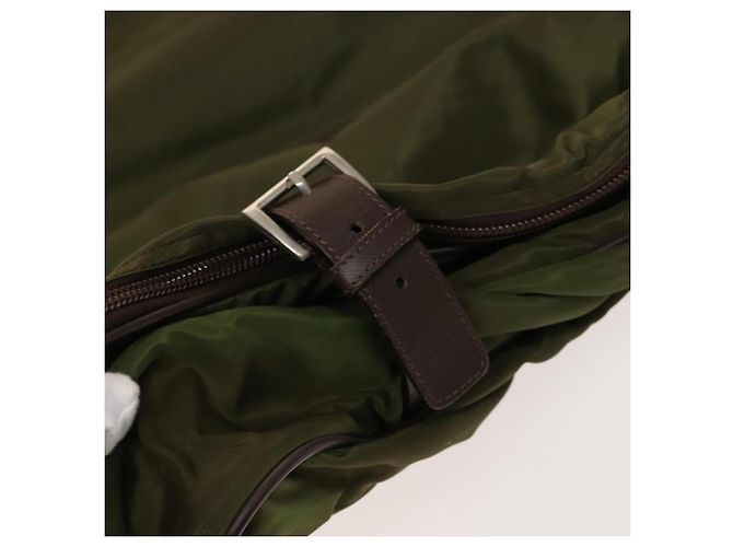 PRADA Funda para prendas de nylon caqui plata Auth bs28697 - vista 20