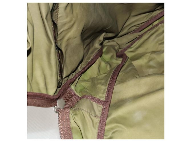 PRADA Funda para prendas de nylon caqui plata Auth bs28697 - vista 24