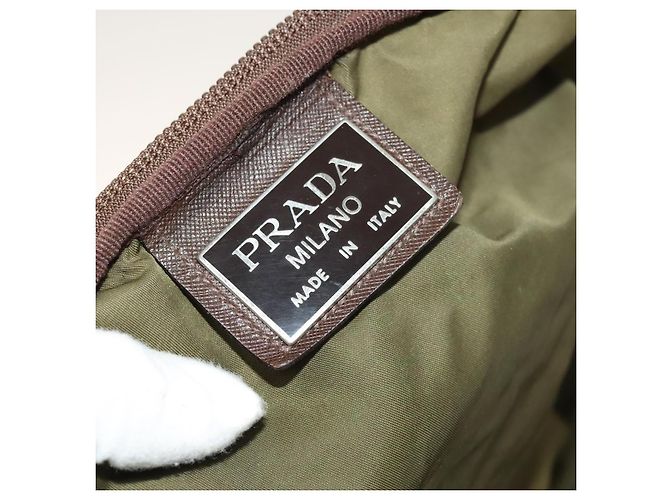 PRADA Funda para prendas de nylon caqui plata Auth bs28697 - vista 26