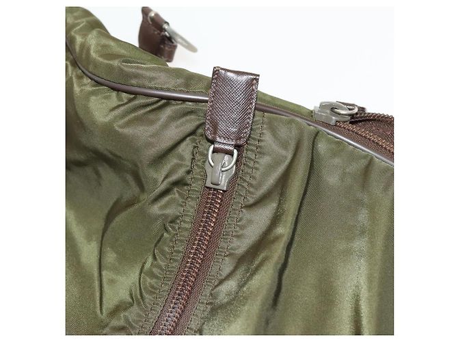 PRADA Funda para prendas de nylon caqui plata Auth bs28697 - vista 27