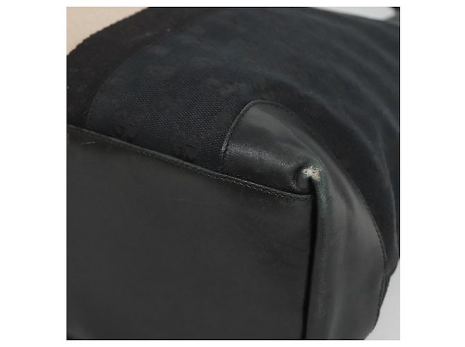 Bolsa de Mão Gucci GG Canvas Sherry Line Preto Prata 002 1093 Auth ep10440 - vista 15