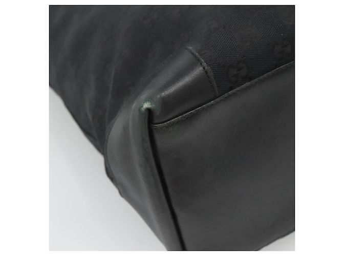 Bolsa de Mão Gucci GG Canvas Sherry Line Preto Prata 002 1093 Auth ep10440 - vista 17