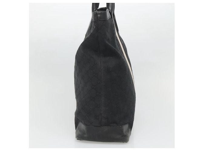 Bolsa de Mão Gucci GG Canvas Sherry Line Preto Prata 002 1093 Auth ep10440 - vista 3