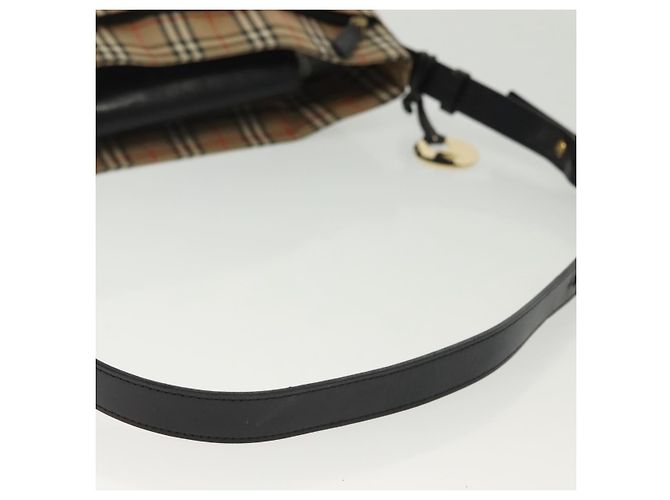 Autre Marque Borsa a Spalla Burberrys Nova Check in Tela e Pelle Beige Oro Auth gh639 D'oro - vista 7