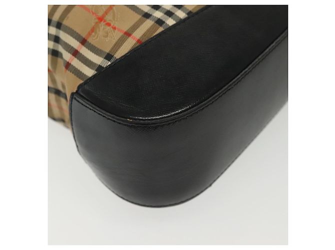 Autre Marque Borsa a Spalla Burberrys Nova Check in Tela e Pelle Beige Oro Auth gh639 D'oro - vista 9