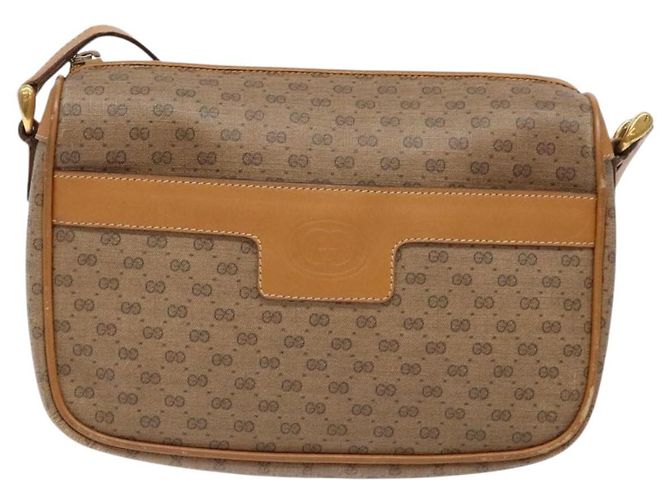 Gucci Borsa a Spalla Micro GG Supreme PVC Beige Oro 001 14 0412 Auth 135185 - vista 13