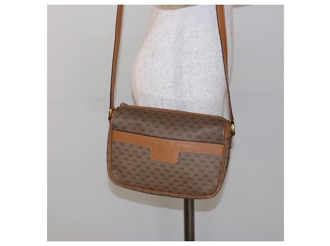 Gucci Borsa a Spalla Micro GG Supreme PVC Beige Oro 001 14 0412 Auth 135185 - vista 23