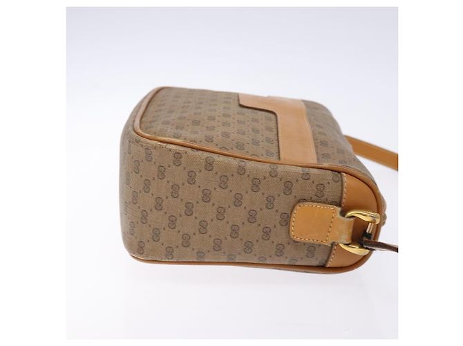 Gucci Borsa a Spalla Micro GG Supreme PVC Beige Oro 001 14 0412 Auth 135185 - vista 3