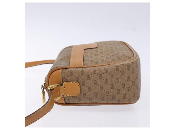 Gucci Borsa a Spalla Micro GG Supreme PVC Beige Oro 001 14 0412 Auth 135185 - vista 4