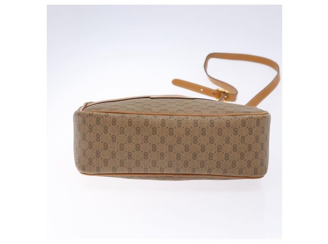 Gucci Borsa a Spalla Micro GG Supreme PVC Beige Oro 001 14 0412 Auth 135185 - vista 5
