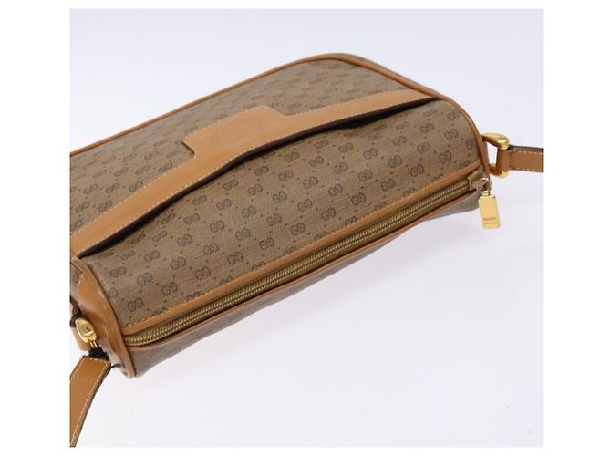 Gucci Borsa a Spalla Micro GG Supreme PVC Beige Oro 001 14 0412 Auth 135185 - vista 6