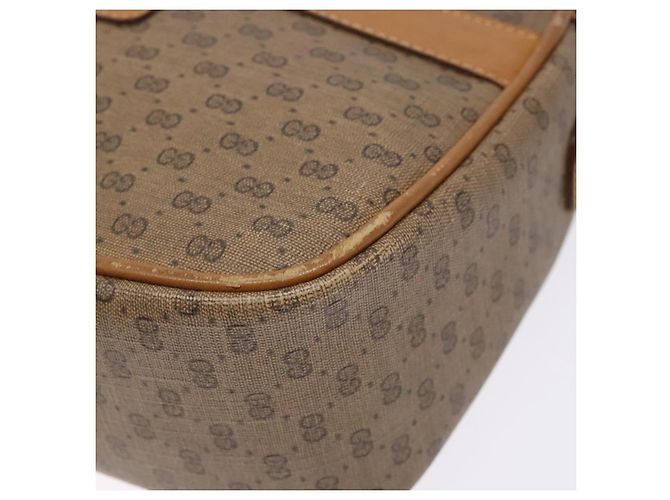 Gucci Borsa a Spalla Micro GG Supreme PVC Beige Oro 001 14 0412 Auth 135185 - vista 8