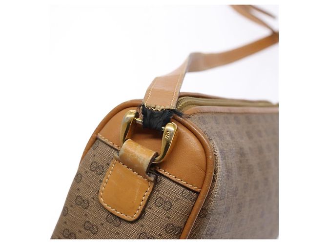 Gucci Borsa a Spalla Micro GG Supreme PVC Beige Oro 001 14 0412 Auth 135185 - vista 9