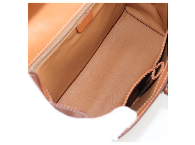 Céline CELINE Macadam Canvas Hand Bag PVC Leather 2way Brown Gold Auth ki5899 Golden - view 11