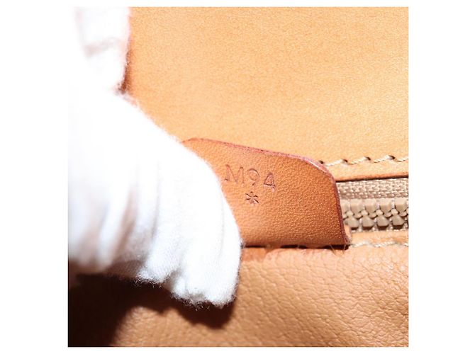 Céline CELINE Macadam Canvas Hand Bag PVC Leather 2way Brown Gold Auth ki5899 Golden - view 12