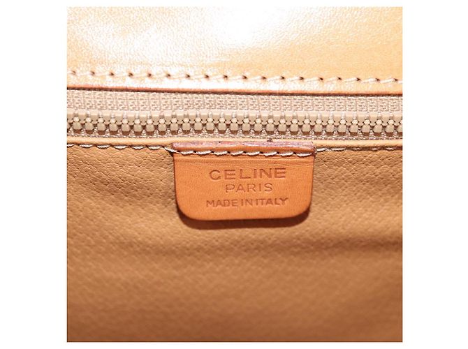 Céline CELINE Macadam Canvas Hand Bag PVC Leather 2way Brown Gold Auth ki5899 Golden - view 23