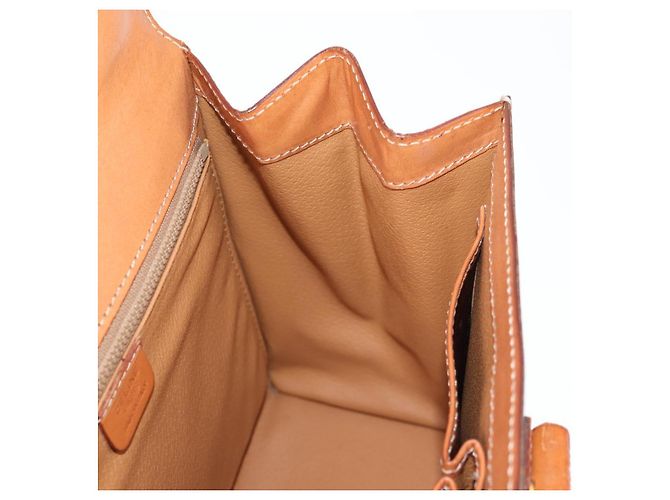 Céline CELINE Macadam Canvas Hand Bag PVC Leather 2way Brown Gold Auth ki5899 Golden - view 24