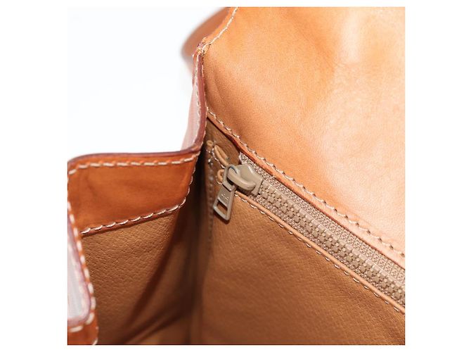 Céline CELINE Macadam Canvas Hand Bag PVC Leather 2way Brown Gold Auth ki5899 Golden - view 26