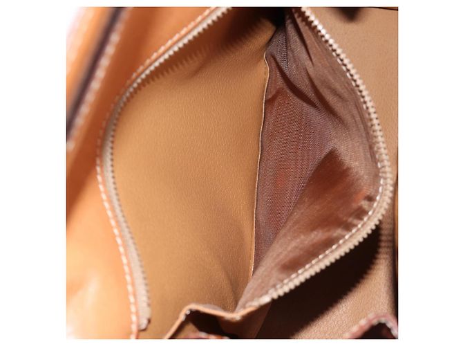 Céline CELINE Macadam Canvas Hand Bag PVC Leather 2way Brown Gold Auth ki5899 Golden - view 27