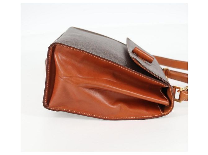 Céline CELINE Macadam Canvas Hand Bag PVC Leather 2way Brown Gold Auth ki5899 Golden - view 4